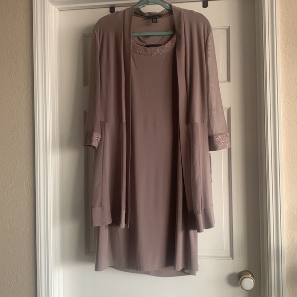 NWT R&M Richards Dress L Taupe - Picture 4 of 10